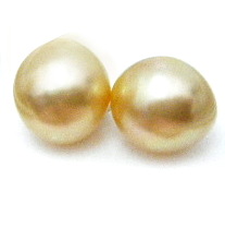 Gold South Sea Drop Pearl Pair